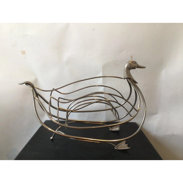 1960s 1960s, Maison Jansen Style Italian Chrome Swan Magazine Rack For Sale - Image 5 of 10