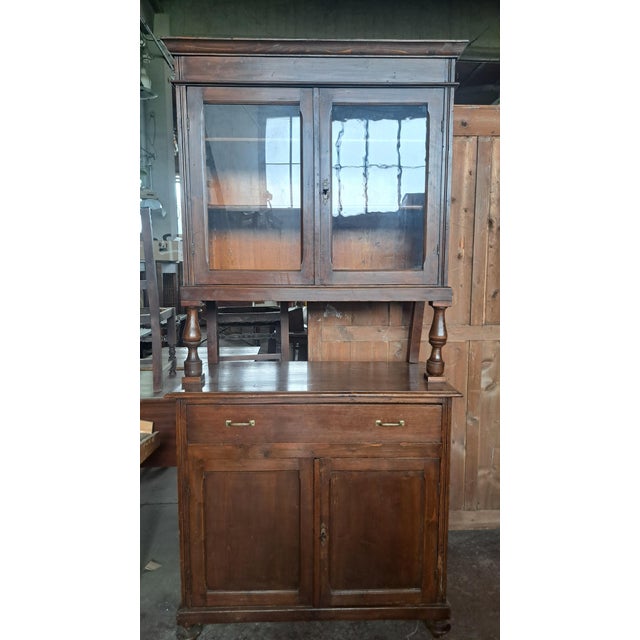 Brown Vintage Tuscan Showcase, 1920s For Sale - Image 8 of 8