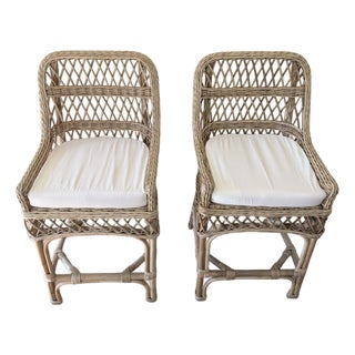 Woven Rattan Counter Stools For Sale