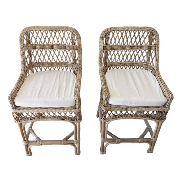 Woven Rattan Counter Stools For Sale