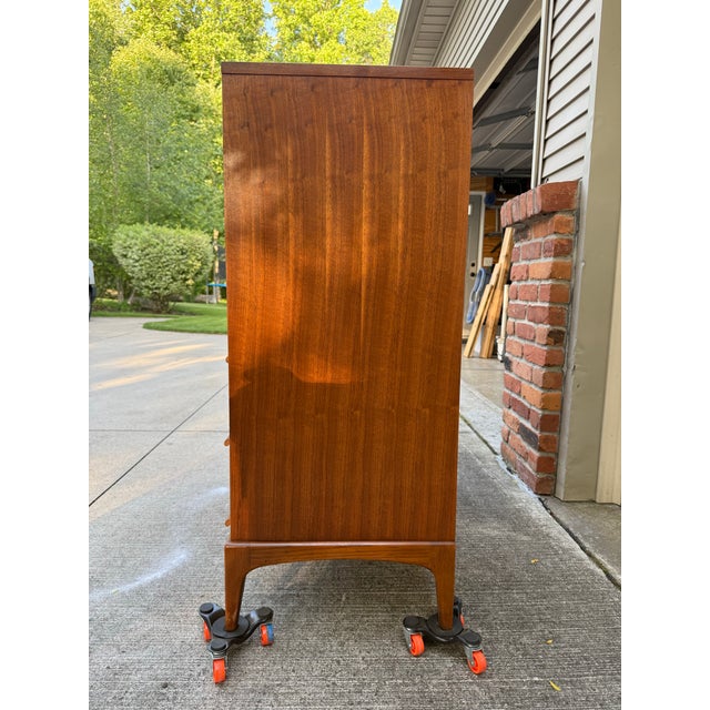 Wood Lane Rhythm Walnut Highboy Dresser Mid Century Modern For Sale - Image 7 of 11