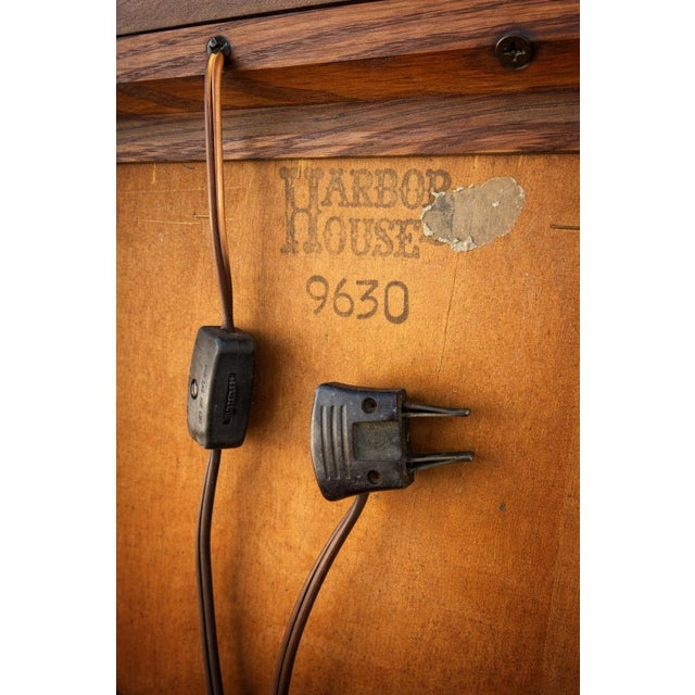 Vintage Harbor House Solid Oak Lighted Curio Cabinet With Glass Sides – Model 9630 – Adjustable Shelves For Sale - Image 11 of 12