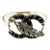 Chanel Silver CC Black Crystal Bangle Cuff Bracelet For Sale