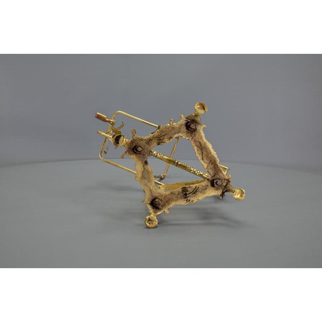 French Art Deco Brass and Bronze Mechanical Wine Pourer Stand, 1930s For Sale - Image 18 of 18