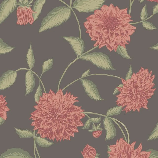 SAMPLE - Boråstapeter Dahliadröm Wallpaper In Fuchsia For Sale