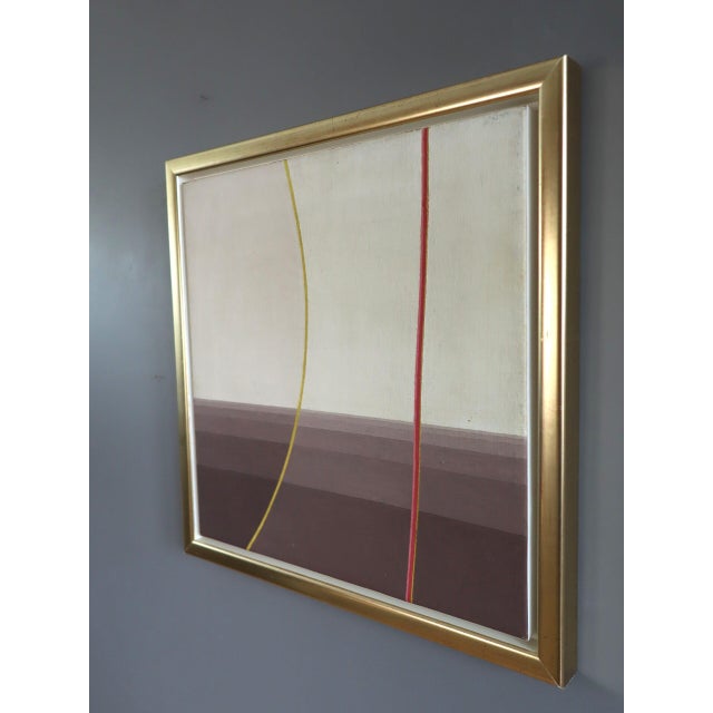 1971 Modernist 'Clocks & Chimes' Vintage Swedish Abstract Oil Painting, Framed For Sale - Image 4 of 12