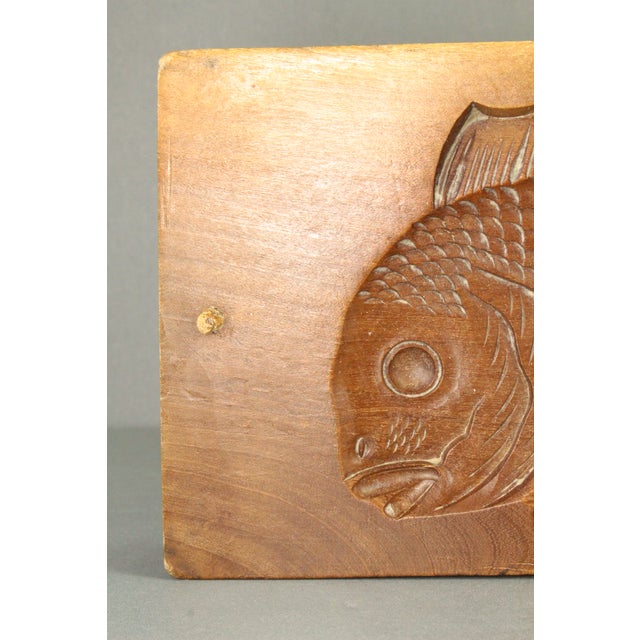Brown Early 20th C. Japan Hand Carved Koi Fish Mold Kashigata for Sweet Cakes Wagashi For Sale - Image 8 of 18