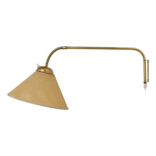 Swedish Swivel Arm Brass Wall Lamp by EAE, 1950s For Sale