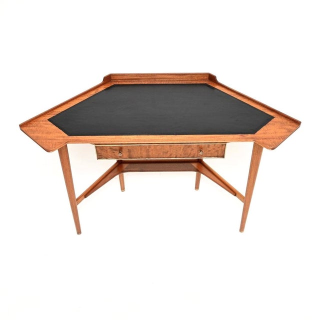 Vintage Corner Desk with Leather Top, 1960 For Sale - Image 6 of 11