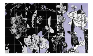 Rhosyn Du - Black Rose: Contemporary Quilt Wall Hanging