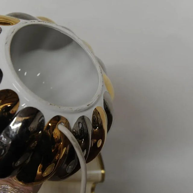 Italian Silver and Gold Desk Lamp, 1980s For Sale - Image 3 of 11