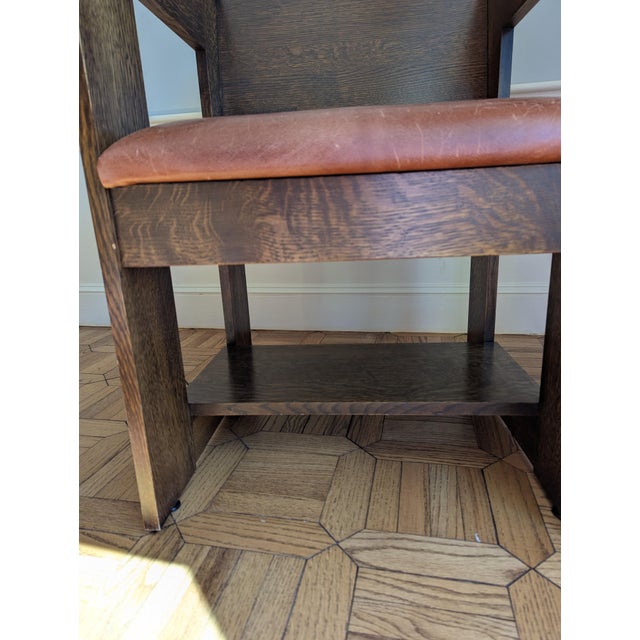 Brown Stickley Mission Chair; Charles P. Limbert Style For Sale - Image 8 of 11