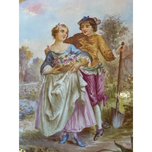 19thC French Sèvres Blue Porcelain Gilt Gallant Scene Box For Sale - Image 17 of 18