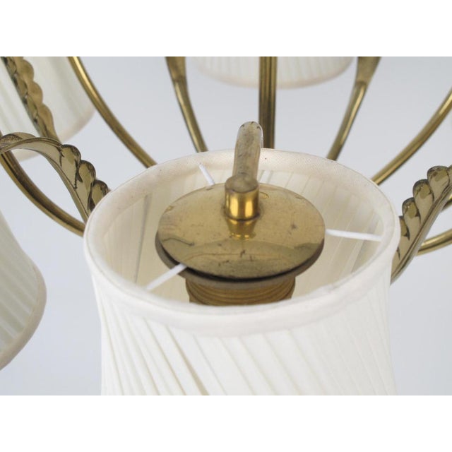 Josef Frank Vintage Pendant Light in Brass with Silk Shades by Josef Frank, 1955 For Sale - Image 4 of 17