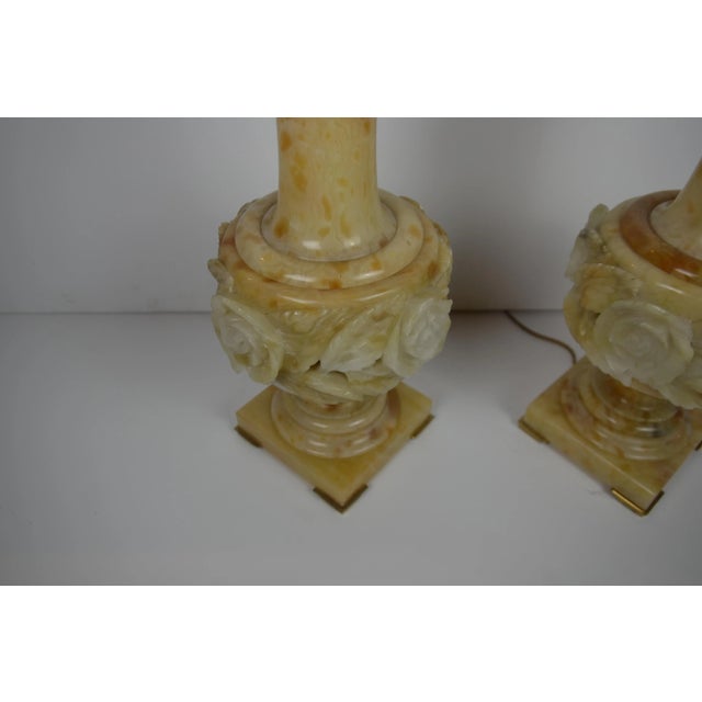 1960s Pair of Large Size Alabaster Table Lamps by Marbro For Sale - Image 5 of 8