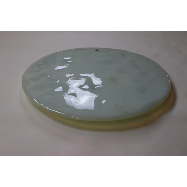Itre Mid-Century Murano Hand Cast Opaline Glass Panel For Sale - Image 4 of 11