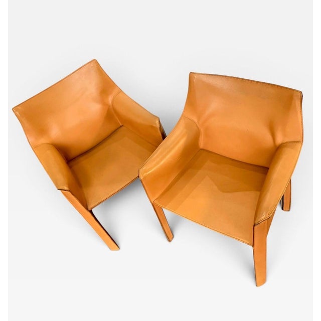 Pair Mario Bellini "Cab 413" Chairs for Cassina, Italy C. 1970 For Sale In Chicago - Image 6 of 7