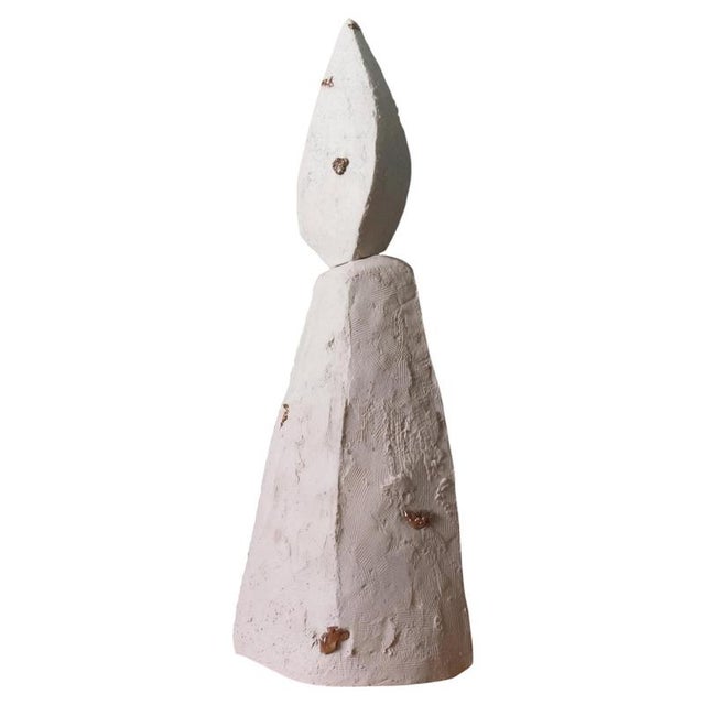 Talisman Sculpture #2 in Sandy Stoneware with Bronze Inlays by Margaux Leycuras For Sale - Image 4 of 4