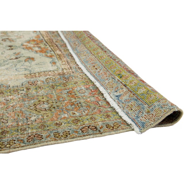 19th Century Persian Mahal Wool Rug in Beige Featuring an Allover Pattern For Sale - Image 4 of 10