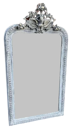 Large Antique 19th Century French Carved Wood Mirror