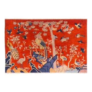 Vintage Chinese Art Deco Pictorial Rug, 07'11 X 05'02 For Sale