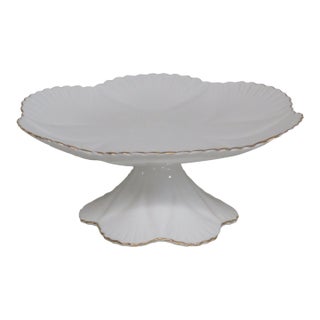 Shelley Regency England Small White Pedestal Dessert Cake Plate Stand 4612b For Sale
