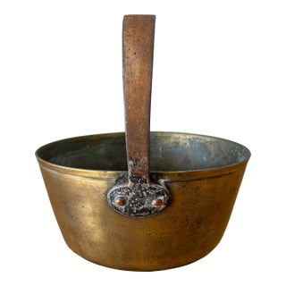 Antique English Brass Jam Pot For Sale