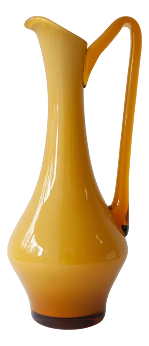 Vintage Portuguese Opaline Mustard Glass Jug, 1960s