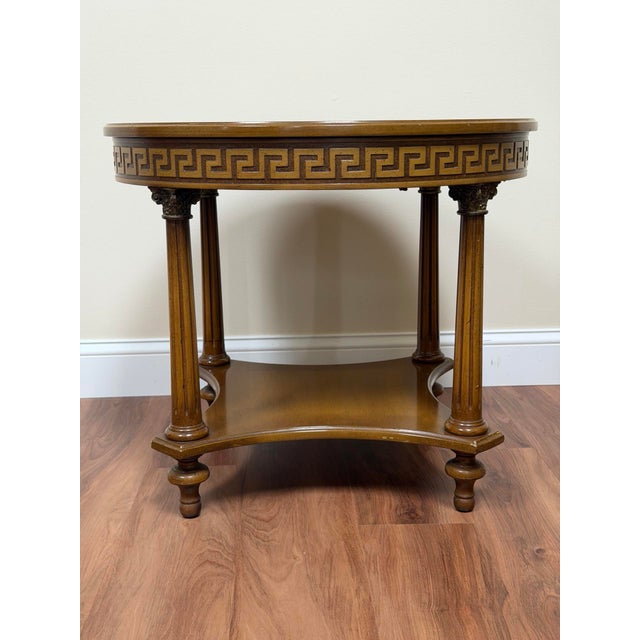 Hollywood Regency Vintage Regency Style Greek Key Side Table For Sale - Image 3 of 16