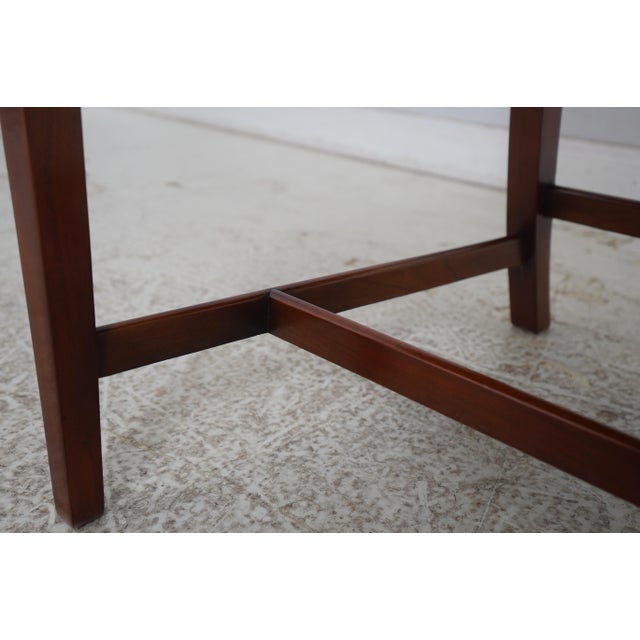 Set of 6 Mahogany Gold Damask Upholstered Dining Chairs For Sale - Image 16 of 18