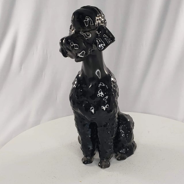Mid 20th Century Hutschenreuther Black Poodle Figurine Sitting Hans Achtziger Germany Vintage For Sale - Image 12 of 12