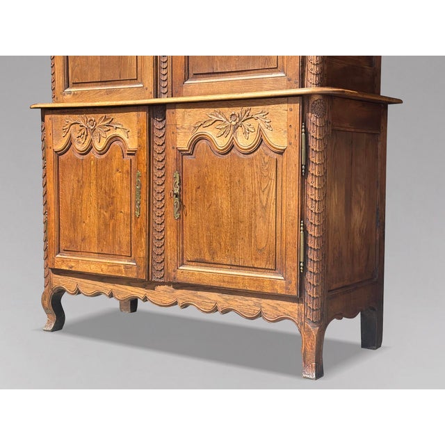 Wood 18th Century Louis XV Oak Masonic Deux Corps Cabinet For Sale - Image 7 of 17