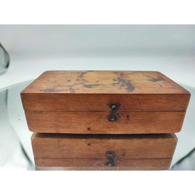 Pre-War Brass Weights in Scale Box, 1890s, Set of 9 For Sale - Image 5 of 6