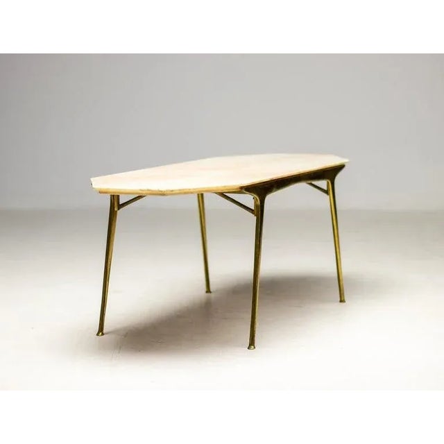 1960s Italian Marble and Brass Coffee Table, 1960s For Sale - Image 5 of 8