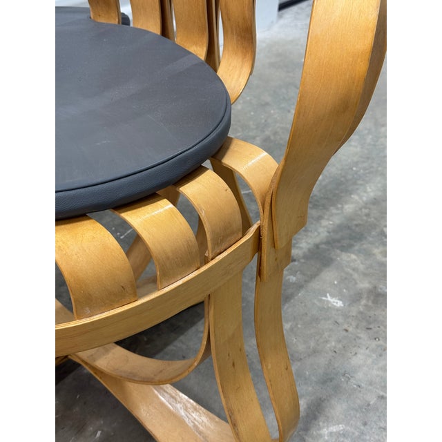 1970s Frank Gehry Two Cross Check Chairs and Face Off Table For Sale - Image 5 of 12