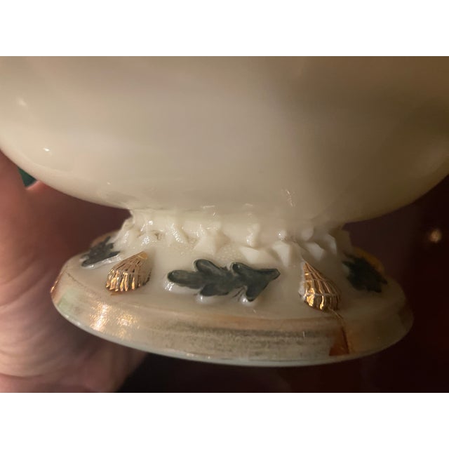 1900 - 1909 Antique Northwood Glass Company Nautilus (Argonaut Shell) Pattern Custard Glass Covered Butter Dish C. Early 1900's For Sale - Image 5 of 17