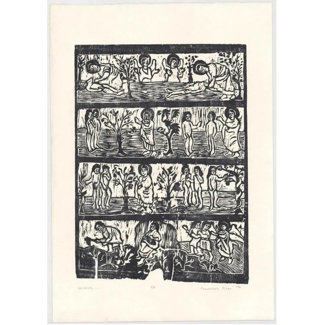 1998 Francesca Pitto Genesis relief print. Pencil signed. Combined shipping available. please inquire.