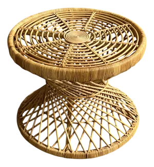 Vintage Rattan Coffee Table Palma attributed to Tinek