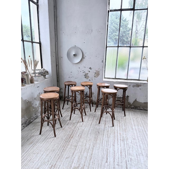 1980s Baumann Bistro Bar Stools, 1980s, Set of 8 For Sale - Image 5 of 18