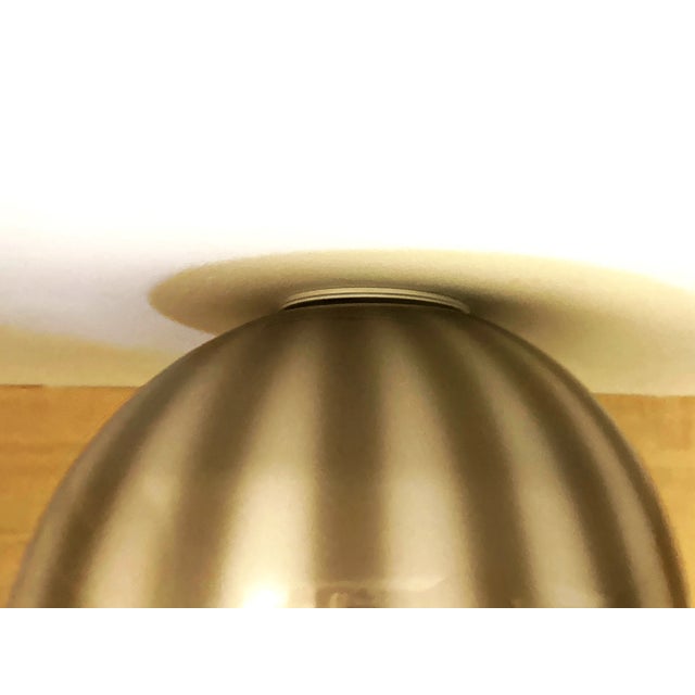 Mid-Century Modern Italian Milky-White and Beige Murano Glass Swirlings Sphere Flush Mount in 70's Style For Sale - Image 3 of 6