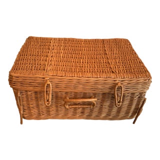 1950s Ingrid Ltd. Picnic Basket With Flatware for 2 For Sale