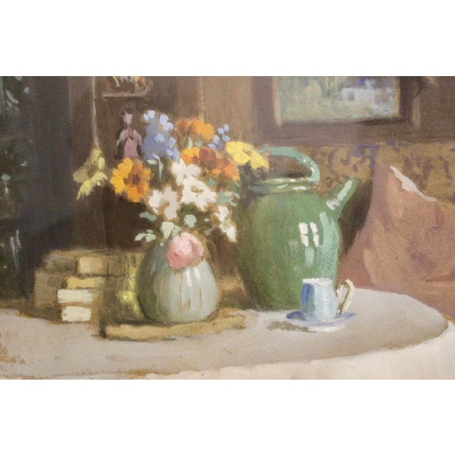 Wegelin, Interior Decor in La Cuche, 1950s, Gouache on Cardboard For Sale - Image 6 of 9