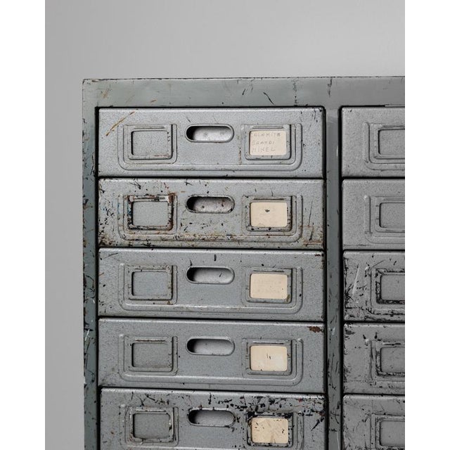 Vintage Industrial Metal Drawer Cabinet, 1960s For Sale - Image 4 of 17
