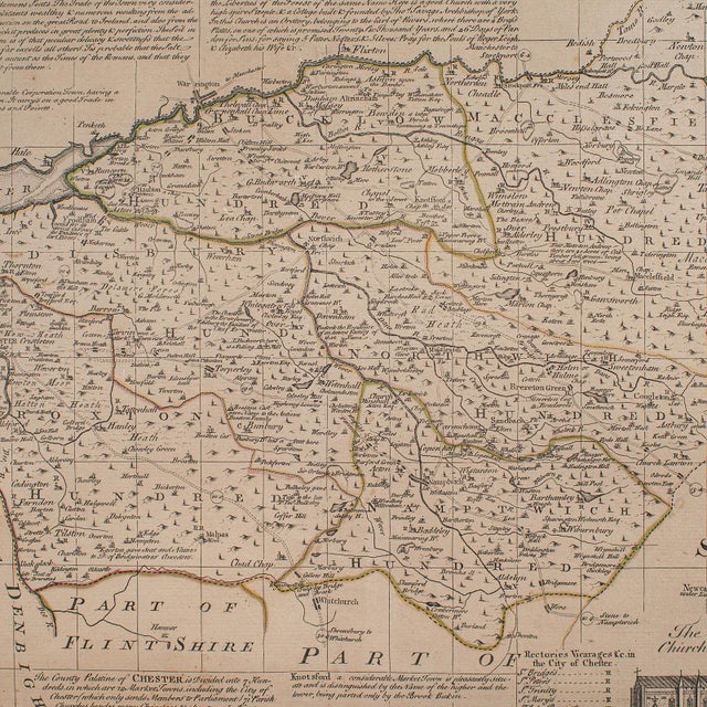 Antique Chester County Map, English, Cheshire, Framed Cartography, Georgian For Sale - Image 6 of 12