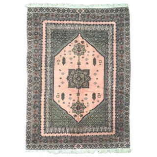 Vintage Rustic Moroccan Rabat Design Rug For Sale