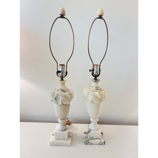 Antique Marble Lamps - a Pair For Sale - Image 11 of 12
