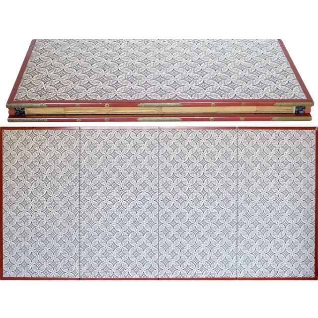 "Dancing Kimono Beauties", C. 1960s Shōwa Era Yamato-E Style Painted Byobu Screen For Sale - Image 17 of 18