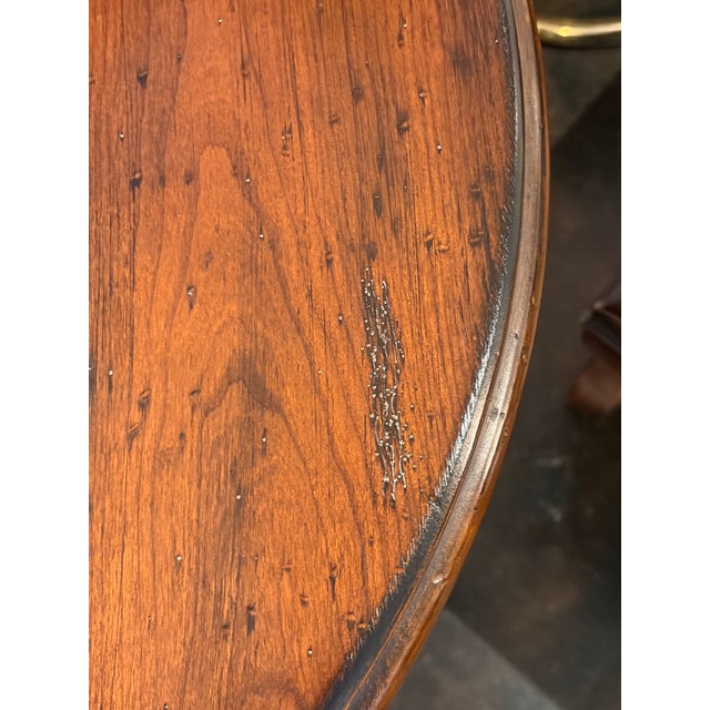 Brown Round Wood Occasional Table For Sale - Image 8 of 9