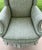 Coastal Custom Upholstered Skirted Wingback Desk Chair For Sale - Image 3 of 12