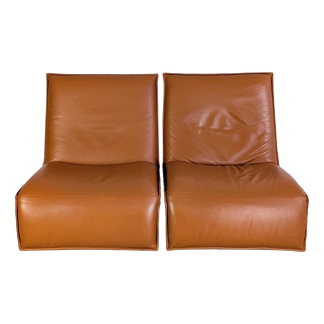 Epos Free Motion Armchair in Cognac Brown Leather from Koinor For Sale